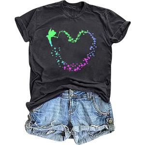 Magical Shirt for Women Funny Graphic Tee Family Vacation Short Sleeve Tops Summer Casual Tops L