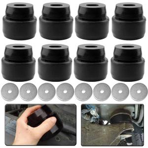 7-141 Body Mount Bushing Kit Fits for 1999-2014 Chevy Silverado & Sierra 1500/2500 2WD/4WD Polyurethane Body Cab Mounts Black (24PCS)