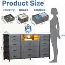 HCHQHS 13 Drawers Fabric Dresser for Bedroom, 47 Inch Gray, 11.8"D x 47"W x 35.4"H