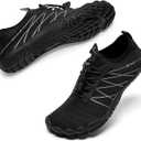 HIITAVE Water Shoes Men Breathable Swim Barefoots Aqua Socks Pool Quick-Dry Shoes for Beach Swim Surf Sports Shoes Black, Size 10 Men M US