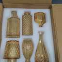 UPBUD Amber Glass Bud Vases Set of 12, Gold Mini Flower Vase for Centerpieces, Small Vases in Bulk for Wedding Decorations, Vintage Vase for Table, Recepetion, Home Dcor