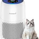 Pet Air Purifier for Home, AromaRoom Air Purifiers for Pet Hair Dander Odor Allergies Smoke, H13 HEPA Air Filter, Air Quality Monitor, Auto Mode, Quiet Air Cleaner for Bedroom, Living Room，White