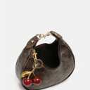 RoseSeek Women's Cute Retro Hand Bag Top Handle Hand Bags Pu Leather Hand Purse with Cherry Decor