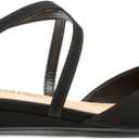 DREAM PAIRS Pointed Toe Low Wedge Heeled Ankle Strap Flats Shoes for Women Dressy Comfortable, Casual Slip-on Dress Shoes for Business Office and Work (9.5, Black-nubuck)