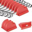48 PCS Magnetic Modular Wrench Organizers for Tool Drawers- Customizable Wrench Rack with Metric & SAE Labels, Tool Storage Holder - Gift for Professional Mechanics Men-Red