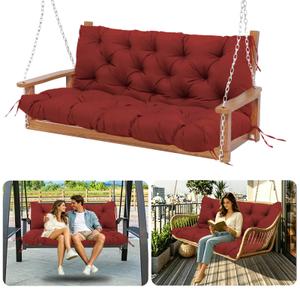5" Thick Outdoor Porch Swing Cushions 60" Waterproof 3 Seater
PP Cotton & Memory Foam Fill, Fade Resistant, with Backrest Support, Replacement for Patio Bench & Outdoor Furniture