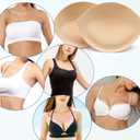 Nimiah Bra Inserts Breast Enhancers - 2 Pairs Push up Swimsuit Pads Add Cups Size Instantly Fits AB, C, D Cup (Beige)