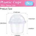 Alaeseje 100 Pack 8oz Disposable Clear Plastic Cups with Dome Lids(Hole in the Lid),PET Dessert Cups,Disposable Snack Bowls for Ice Cream,Cake,Fruit,Parfait, Pudding and Jello Shot
