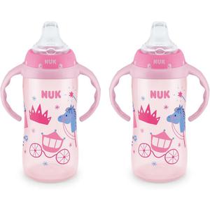 NUK Learner Cup, 10 oz, 8+ Months, 2 Count  BPA Free, Spill Proof Sippy Cup