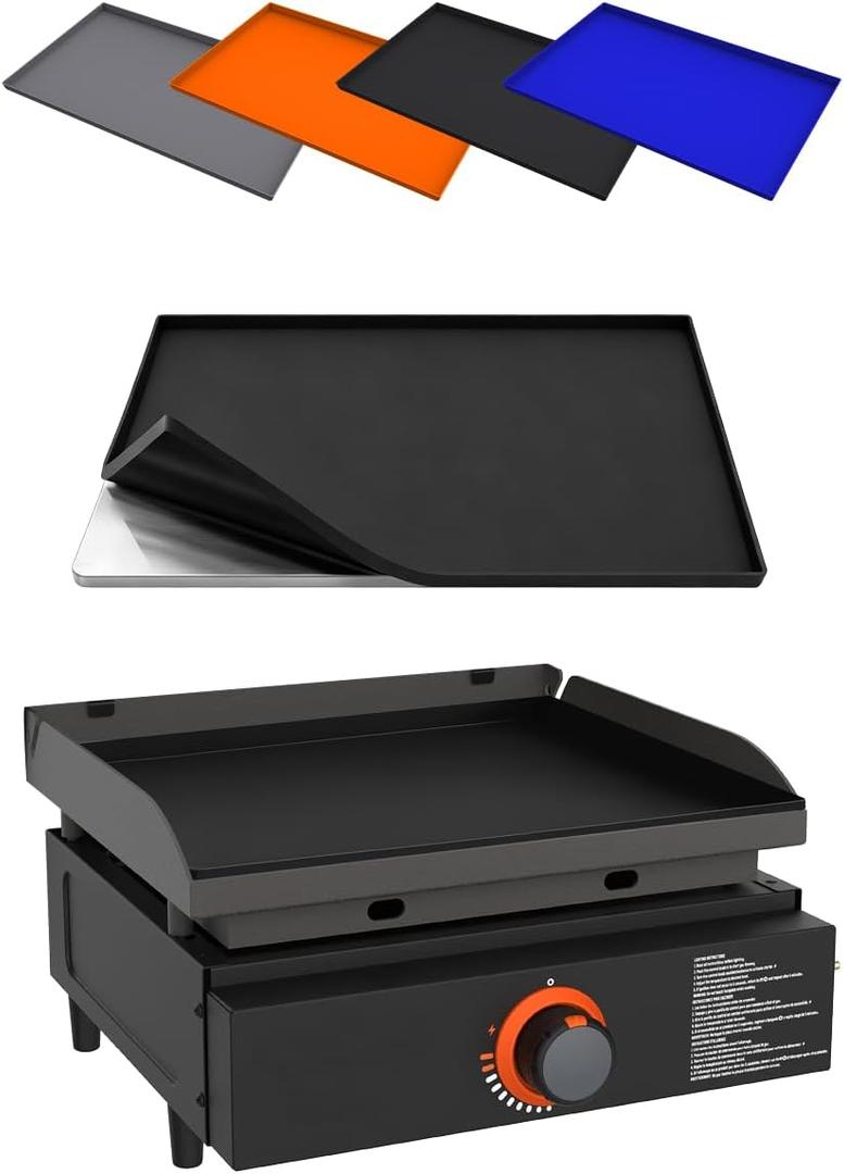 KITCHEN PERFECTION 17" Premium Silicone Griddle Cover Mat for Blackstone Griddle 17 Inch - Hermetic Protection from Rust & Debris All Year, Fits All Blackstone 17 Inch Models - Food Grade Silicone