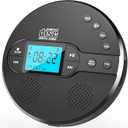 Portable CD Player with Bluetooth, CD Player with FM Transmitter and Speakers for Car, Rechargeable CD Player with Anti-Skip Protection, Headphones Player Kids (Black)