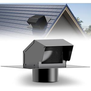 4in Roof Exhaust Vent Cap - Heavy Duty Steel Roof Vent Cap with Damper, Roof Dryer Vent for Bathroom, Kitchen, Attic, Removable Roof Vents Featuring High Airflow Ventilation System