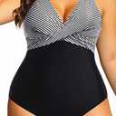 Yonique Plus Size Swimsuit One Piece Bathing Suits for Women Tummy Control Slimming Swimwear M