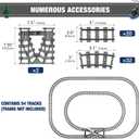 MANNIDOO Classic City Train Tracks, 54 Pieces Railroad Track with 32 Curved, 20 Straight and 2 Switch Train Tracks, Train Expansion Accessories Compatible with All Major Train Tracks