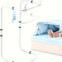 Adjustable Blanket Lifter for Feet with 4 Clips  Bed Cradle to Keep Blanket Off Your Legs, Universal Blanket Lifters for Foot of Bed, Height Adjustable Blanket Support Frame for Comfort & Recovery