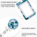 ID Badge Holder with Retractable and Detachable Lanyard, Cute Badge Reel Breakaway Lanyard with Carabiner Clip for Teachers, Nurses, Perfect Work and Office(Beautiful Green Mermaid Scales)