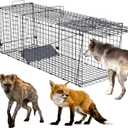 Large 59 Inch Coyote Trap,Humane Live Animals Trap 2-Doors,Catch and Release Coyotes,Dogs,Foxes and Other Animals