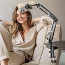 LISEN Gooseneck Phone Holder for Bed Magsafe Phone Stand for iPhone 16 15 Stand Holder for Desk Adjustable for Magsafe Accessories Recording for iPhone Mount Dark Gray