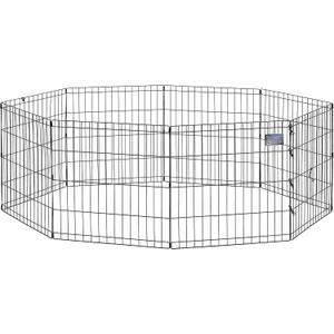 MidWest Homes for Pets 24-Inch Exercise Pen, for Indoor and Outdoor use, 16 Sq Feet of Play, Folding Dog Pen, No Door Design for Maximum Security, Easy to Set Up, Foldable Dog Playpen