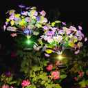 Solar Flower Lights Outdoor Garden Decor Multi-Color Changing LED Waterproof Lamp,Birthday Gifts for Women Mom Grandma,for Yard Lawn Backyard Landscape Pathway Patio Outside Gardening Gifts-2 Pack