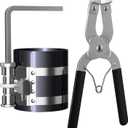 Moker Piston Ring Compressor Tool,Car Engine Piston Ring Installer Removal KitAdjustable Sizes From 2-1/8 Inches To 7 Inches (53mm - 175mm) with Piston Installer Plier