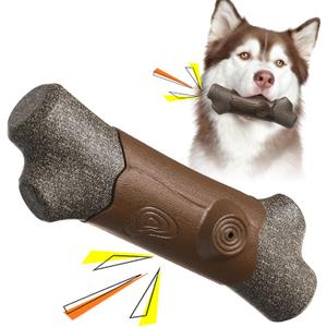 TLKNG Large Size Indestructible Squeaky Dog Chew Toy for Medium/Large Aggressive Chewers Breed Dogs Durable Squeak Bone Teething Crate Toys Indoor/Outdoor