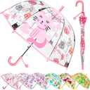 Kids Umbrella Clear Bubble Umbrellas for Rain,Safety Dome Windproof Umbrella for Kid Girls and Boys