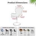 Gollense Bar Stool Covers with Backs, Set of 2 Stretch Jacquard Barstool Seat Covers, Washable Swivel Pub Counter Height Chair Slipcover Protector for Home Kitchen Cafe (Jacquard-Dark Grey)