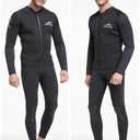 Sbart Premium Men's 1.5mm Neoprene Wetsuit Two Piece Top Jacket + Pants, Keep Warm Comfy, Adult Men Full Body Wetsuit Diving Suit 2pc for Scuba Diving Snorkeling Surfing Paddling Swimming, Large 