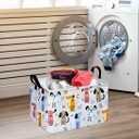 Rectangle Gift Storage Basket Home Shelf Storage Basket Organizer Box Clothes Laundry Hamper Nursery Basket Laundry Basket with Handles (Dog)