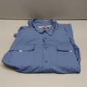 HABIT Men's Fourche Mountain Long Sleeve River Guide Fishing Shirt - UPF 40+ UV Protection (XX-Large, Moonlight Blue)