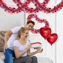 50 Feet Valentines Day Tinsel Garland Decor, Valentine Heart Tinsel Garlands Red Pink Heart Hanging Garland, Valentine's Day Decorations for Indoor Outdoor Home Wedding Party Mantel Table
