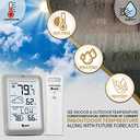 Indoor Outdoor Thermometer Hygrometer Wireless Weather Station, Temperature Humidity Monitor Battery Powered Inside Outside Thermometers with 330ft Range Remote Sensor and Backlight Display (White+ Grey)