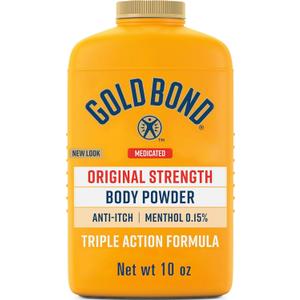 Gold Bond Medicated Body Powder, Talc Free Body Powder for Women and Men, Anti-Itch, Absorbs & Cools - 10 oz 6-Pack