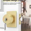 Goldenwarm Exterior Door Knob with Key, Zinc Alloy Brushed Gold Door Knob Exterior, Locking Doorknob with Lock and Key, Bedroom (1 Pack)