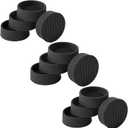 1.5x1.5 Round Rubber Furniture Caster Cups, Anti-Sliding Furniture Pads Bed Stopper Floor Protectors with Grip - Protect Any Flooring (12 Pcs Black)