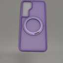 Compatible with Samsung Galaxy S24 Plus Case with 360Rotatable Magnetic Ring Stand Compatible with Mag-Safe Military Protection Matte Translucent Phone Case for Galaxy S24+,Purple