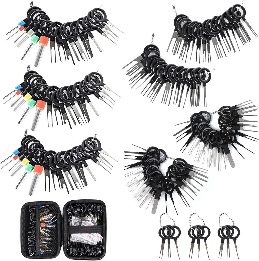 Kikerike Terminal Removal Tool Kit 139 Pcs Depinning Tool Electrical Connector Pin Removal Tool Kit Pin Extractor Tool Set Wire Terminal Release Tool for Automotive Car Household Devices
