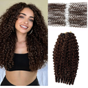 Extension Hair Burmese Curly 18 Inch 60g Human Feather-Line Invisible Pre Separated Knotless Crochet Hair Color 1B