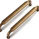 Goo-Ki 5 Inch Hole Center Antique Brass Cabinet Pulls Zinc Alloy Kitchen Drawer Pulls, 6 Pack Vintage/Retro Brass Cabinet Handles Solid Hardware for Furniture