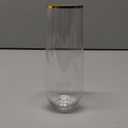 48 Pcak Champagne Flutes Plastic, 9 Oz Disposable Stemless Mimosa Gold Rim Toasting Glasses, Clear Crystal Plastic Cocktail Cups for Party Wedding Birthday