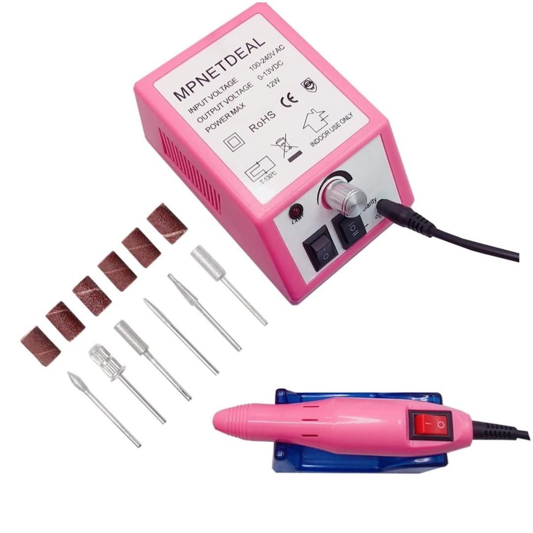 Efile Nail File Machine Electric Nail Drill Set Kit for Acrylic Nails Gel Nail Art Salon Use or Home use(Pink Set)