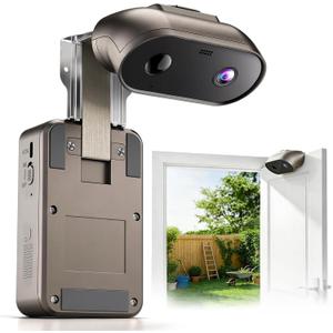 2K Indoor/Outdoor Security Camera, Wireless Doorcam for Home Surveillance, Free Cloud Storage, 2.4G/5Ghz WiFi, 2-Way Talk, AI Human Detection, Tamper-Proof, Compatible with Alexa