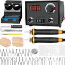 Wood Burning Tool, Wood Burner kit Pen 25~750, Wood Burning kit with Digital Thermometer Temperature Adjustable Temperature, 2 pyrographic Wood Burning pens, 30 Wood Burning Pen Tips (Lh40-2-new)