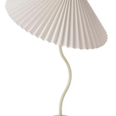 Small Pleated Table Lamp, Bedside Nightstand Lamp with Beige Lampshade, Morden Mini Lamp for Bedroom Home Office Decor, E12 Bulb Included