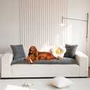 Sofa Cover Fuzzy Couch Cover for Pet, Couch Covers for Dogs Washable Non-Slip Sofa Slipcover Cushion Protector Pets Friendly Mat Bed (27.6" x 59.06", Dark Grey)