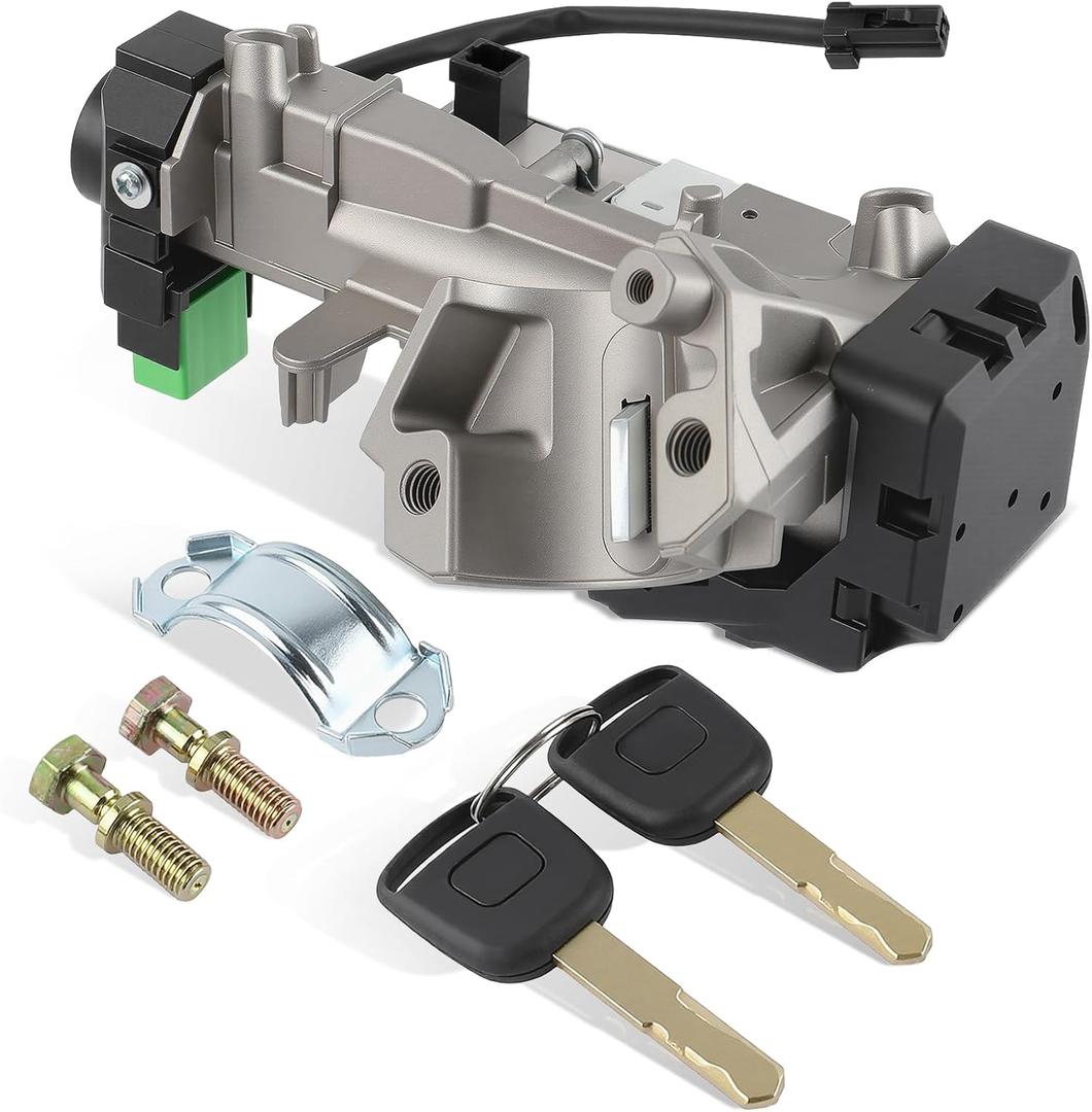 AUTOKAY 35100-SDA-A71 Ignition Switch Lock Cylinder Auto Trans with 2 Chip Keys Fits for Honda Accord Civic CRV