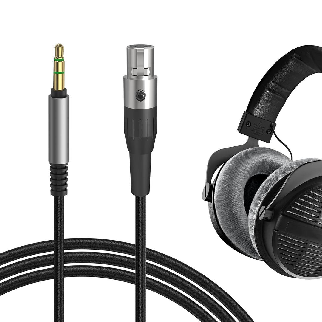 GEEKRIA Audio Cable Compatible with Beyerdynamic DT 900 PRO X, DT 770 PRO X LE Headphone 3.5mm Braided Nylon Replacement Stereo Cord (6ft / 1.7m)