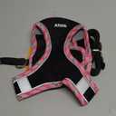 AIITLE Teacup Puppy Harness with Leash - Adjustable Soft Vest with Magic Tape & Reflective Safety Strips, Easy-Put-On for Poodles, Pomeranians - Gym, Hiking, Travel (Black, S) (S(Chest: 13.5 - 15"))