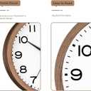 AKCISOT Wall Clock, Modern Small Wall Clocks Battery Operated 8 Inch, Silent Non-Ticking Analog Classic for Office, Home, Bathroom, Kitchen, Bedroom, School(Walnut Grain)